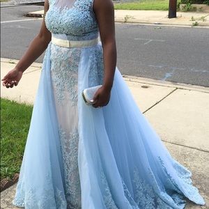 Tulle Jewel Neckline 2 In 1 Formal/Evening Dress